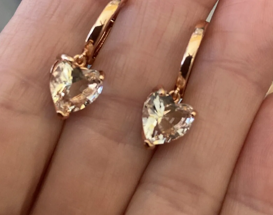 Authentic Whispers of the Dawn: Rose Gold Heart Hoop Talismans