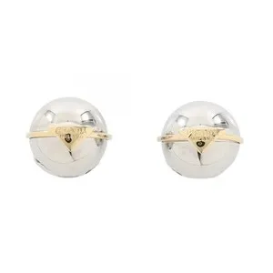 Authentic Mystical Triangle of Balance: Gold Plated Round Pierced Earrings