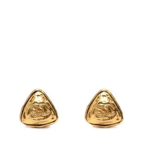 Authentic Radiant Triad: The Gilded Chanel Coco Mark Talisman Earrings