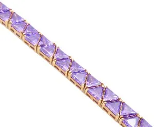 Authentic Radiant Prism of the Celestial Veil: Gold-Plated Triangle Amethyst CZ Talisman