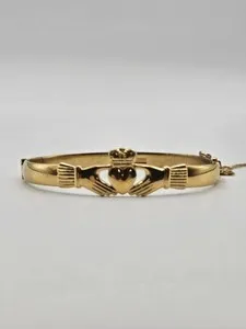 Authentic Embracing Eternal Bonding: 18CT Gold Plated Irish Claddagh Friendship Bracelet