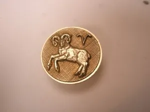 Authentic The Celestial Ram: Vintage Gold-Plated Aries Zodiac Talisman