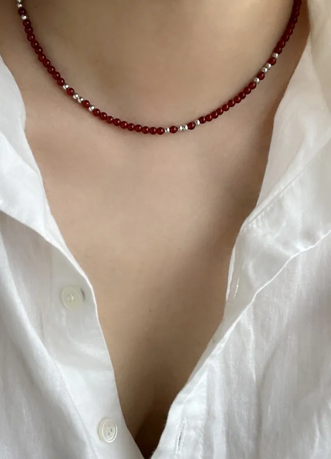 Authentic Crimson Pulse Red Agate S925 Silver Sacred Talisman Necklace