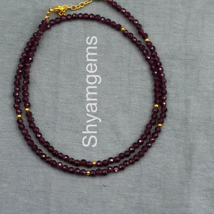 Authentic Crimson Heart Garnet Birthstone Necklace – 3mm Faceted Magic