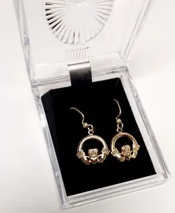 Authentic Eternity Woven in Gold: Vintage Claddagh Dangle Earrings