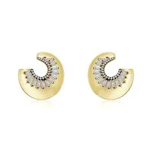 Authentic Celestial Sunburst Amulet: Yellow Gold-Plated Stud Earrings of Radiant Protection