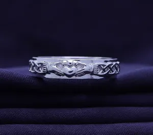 Authentic Claddagh Loyalty Wedding Band Ring - A Sacred Bond of Love and Protection