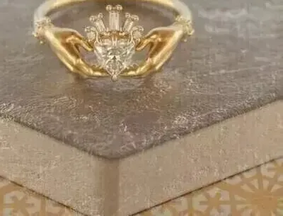 Authentic Sacred Union of Love: 2Ct Heart Cut Moissanite Claddagh Amulet