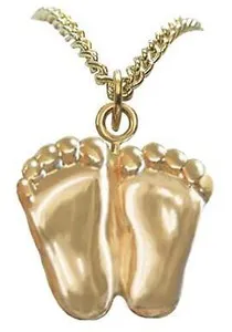 Authentic Precious Feet, 14K Gold Plated Pro-Life Jewelry, Necklace