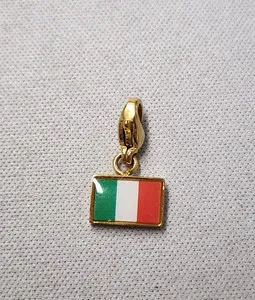 Authentic Exchange Life 18K Gold Plated Italy Flag Charm 17mm