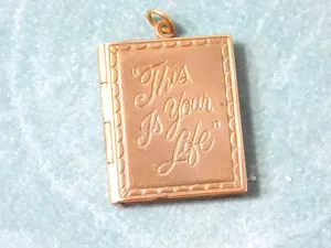 Authentic Vintage Book Style Picture Locket Pendant (This Is Your Life) Gold Plated