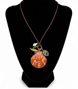 Authentic Tides of the Sun - 18K Gold Plated Orange Fan Shell Oceanic Talisman