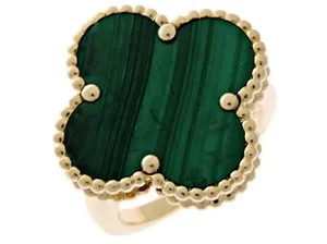 Authentic Unlock Harmony and Growth with the Malachite Clover Ring