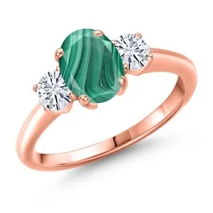 Authentic Enchanted Rose‑Gold Ring of Verdant Heart & Starlight