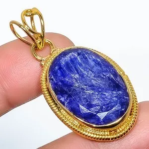 Authentic The Celestial Azure Veil: Gold-Plated Sapphire Talisman