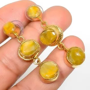 Authentic Radiant Solar Resonance: 18k Gold-Plated Celestial Drops