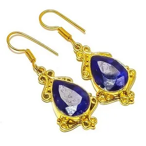 Authentic Sapphire Moonlit Radiance – 18k Gold‑Plated Earring