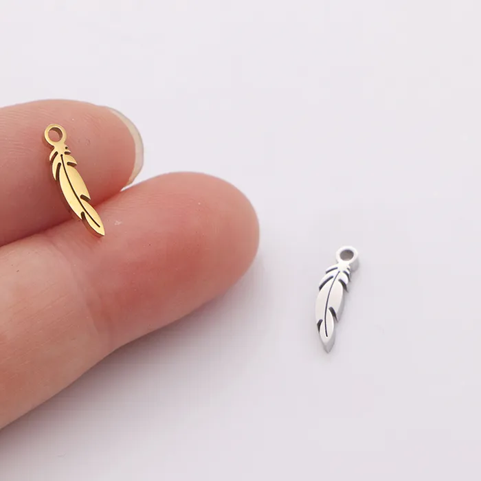 Authentic Feathered Whispers of Protection: 10pcs Small Feather Charms