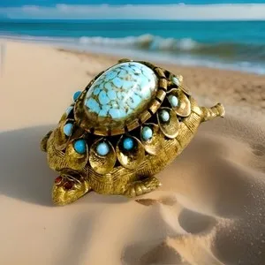 Authentic The Celestial Tortoise: A 1940s Golden Vessel of Longevity