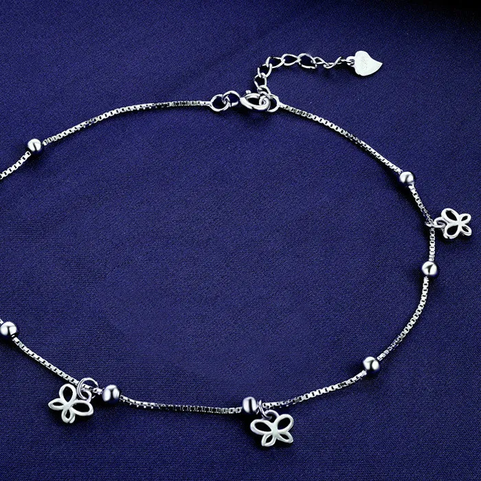 Authentic The Golden-Radiant Metamorphosis Silver Anklet