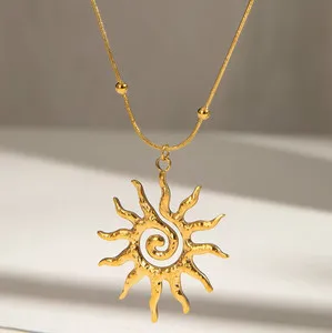 Authentic Celestial Radiance: Sun Pendant Necklace for Empowered Women