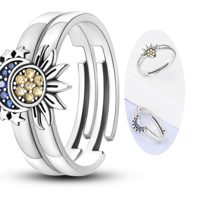 Authentic Celestial Harmony Ring: Illuminating Unity with Gold-Plated Sterling Silver