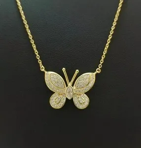 Authentic Celestial Butterfly Amulet – 1.80 ct Moissanite in 14K Gold‑Plated Radiance