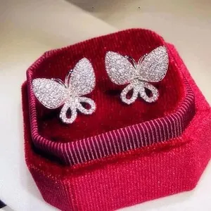 Authentic Butterfly Wings of Protection: 1.95Ct Simulated Diamond Butterfly Stud Earrings