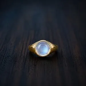 Authentic Lunar Guardian Signet - Rainbow Moonstone Intuition Ring in Sterling Silver