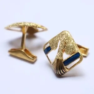 Authentic Wings of Serenity Gold-Plated Enamel Cufflinks