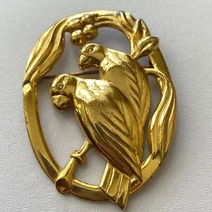 Authentic Celestial Songbird Brooch – Vintage Vermeil Guardian