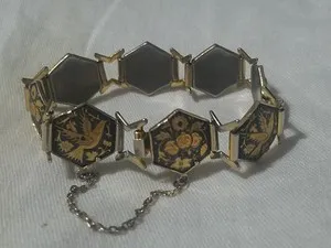 Authentic The Golden Aviary of Toledo Damascene Bracelet