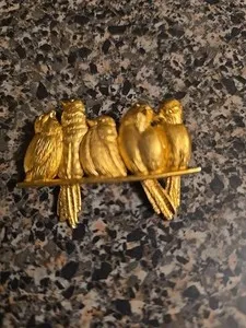 Authentic Golden Avian Sanctuary: 24-k Gold-Plated Perch of Sacred Birds