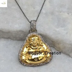 Authentic The Golden Radiance of Enlightenment Pave Diamond Buddha Luck Charm