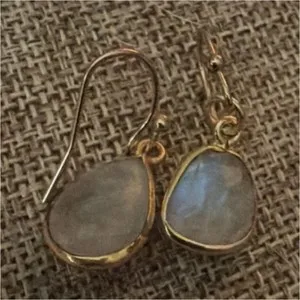 Authentic Celestial Luminescence Moonstone Dangle Earrings in Radiant Gold