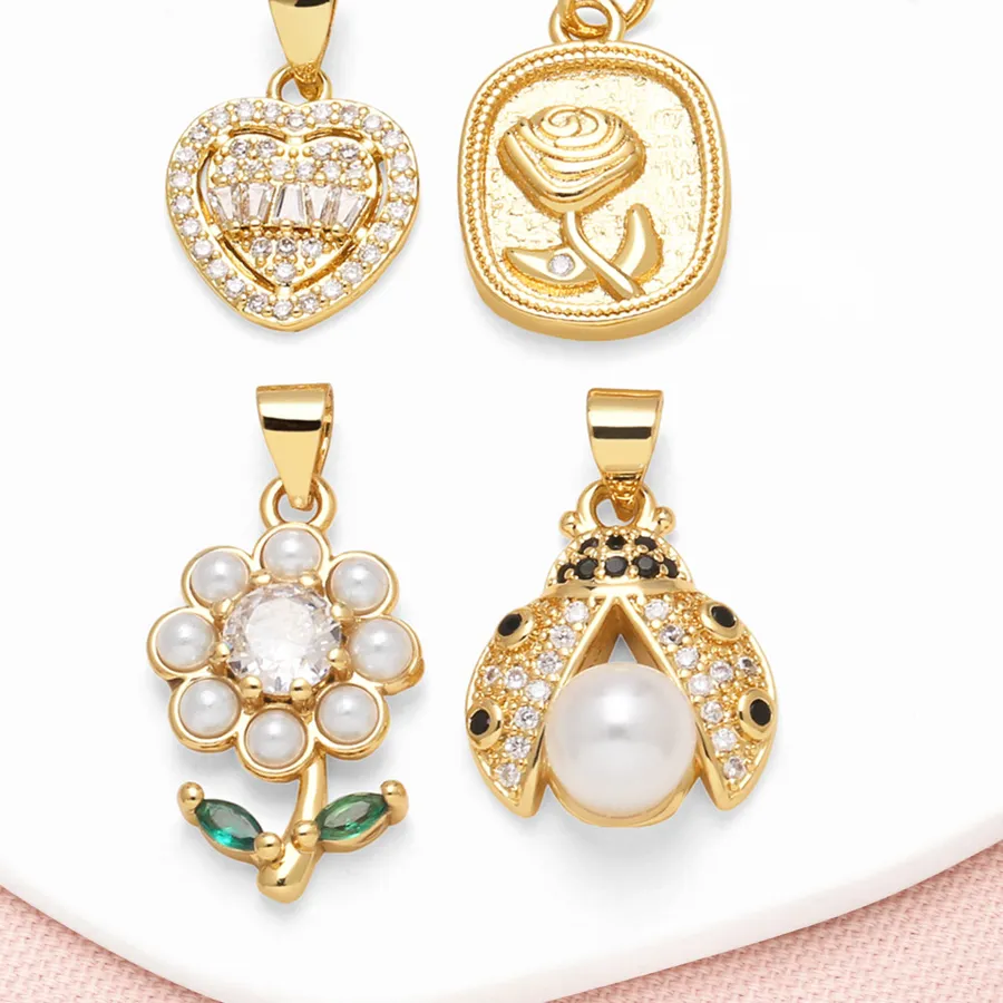 Authentic The Golden Blossom of Fortune: Ladybug & Crystal Heart Talisman