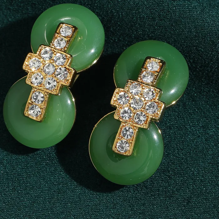 Authentic Antique Luxury Jade Drop Earrings Up And Down Designer Chinese Tradition Ping An Knot Retro Style For Women 2025 Birthday Charm