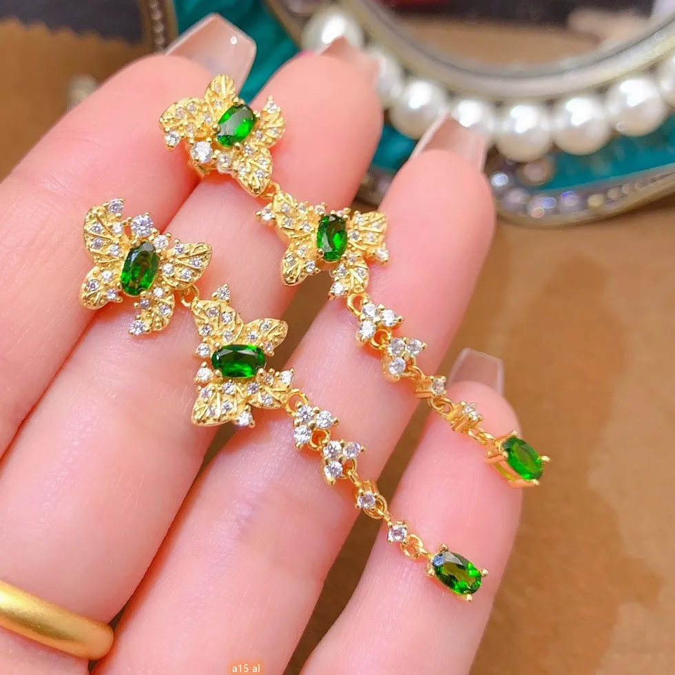 Authentic Verdant Heart Diopside Talismans: 18K Gold-Plated Sacred Adornments