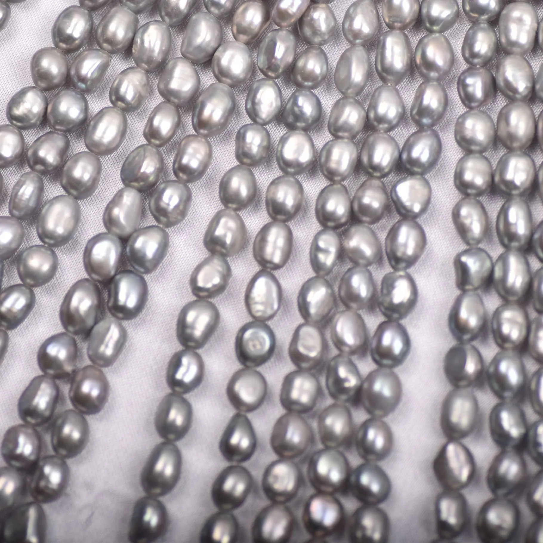 Authentic Lunar Veil Pearl: Electroplated Gray Freshwater Beads of Mystic Harmony