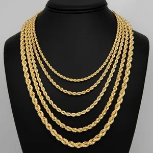 Authentic The Eternal Gyre: 14K Gold-Plated Hollow Sterling Silver Rope Chain