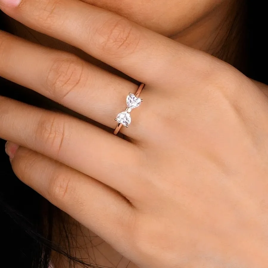 Authentic Heart of Radiant Love: D-Flawless Lab Grown Diamond in 10K/14K Rose Gold
