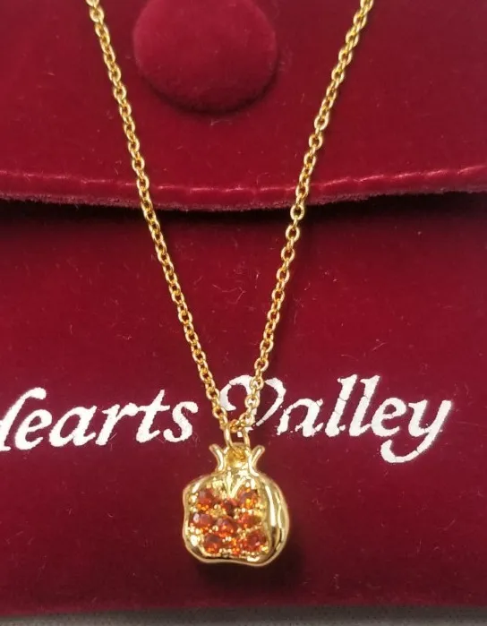 Authentic Hearts Valley 18K Gold Plated Pomegranate Necklace 16"+2"