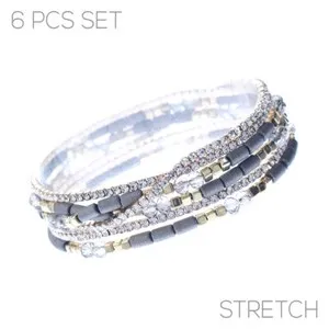 Authentic Celestial Six‑Tone Gold‑Kissed Stretch Bracelets – Harmonize Your Aura
