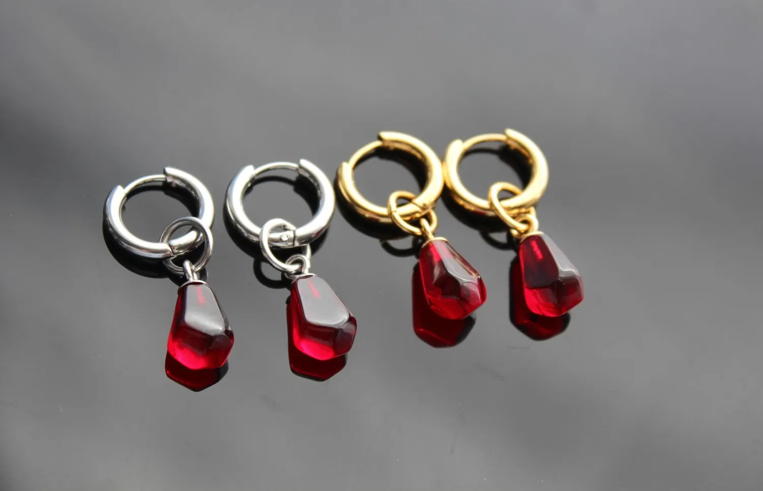 Authentic Pomegranate seed hoop earrings 14K gold plated, non tarnish