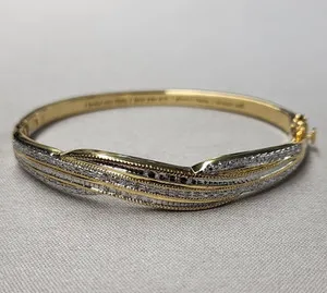 Authentic The Gilded Eternal Loop: 14K Gold-Plated Diamond Bangle