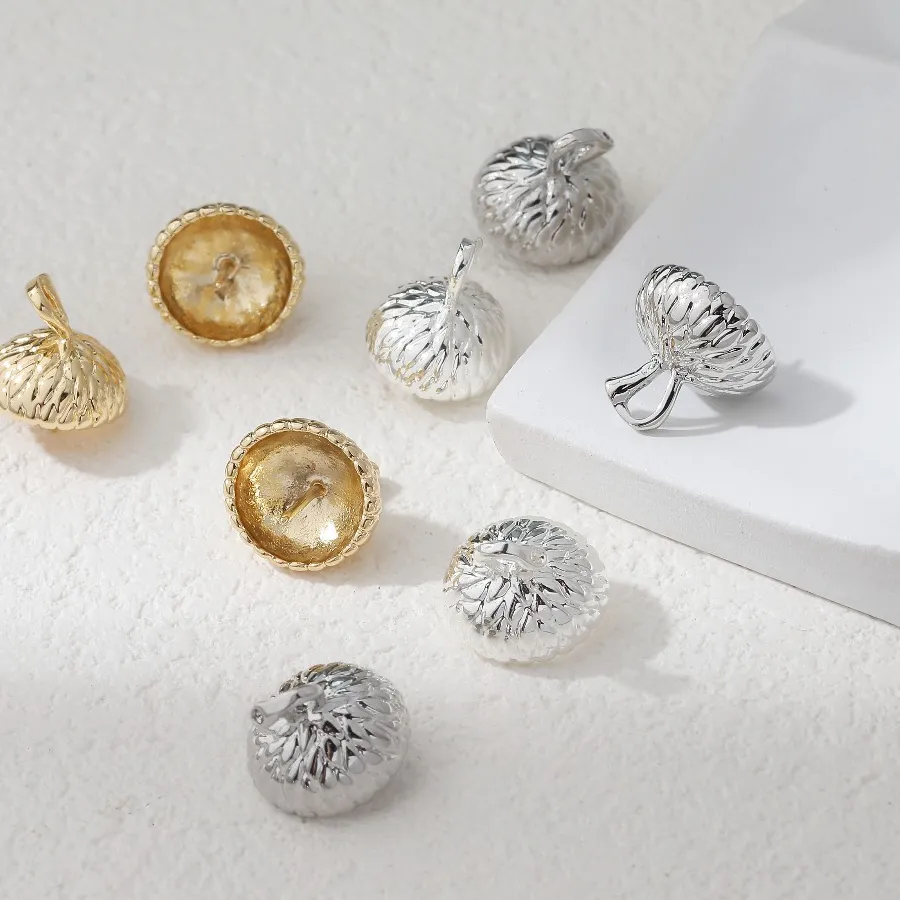 Authentic 4PCS Dainty Acorn Head Charms for Jewelry Making Eardrop Supplies Findings DIY Brass 14k Gold Plated Accessories 12.5*11mm