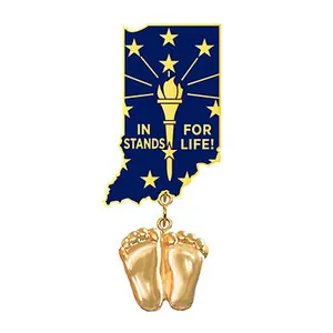 Authentic Eternal Steps: 14K Gold-Plated Indiana Flag Pin