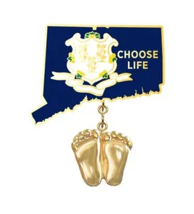Authentic The Golden Footstep Connecticut State Lapel Pin