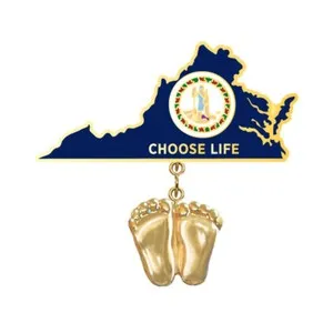 Authentic Virginia's Sacred Footprint: 14K Gold‑Plated Flag Lapel Pin