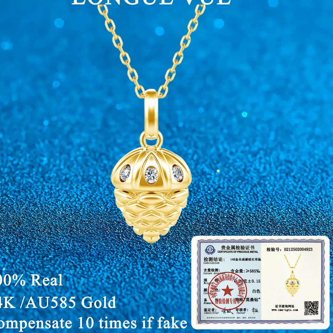 Authentic Acorn of Fortune: A Golden Amulet for Prosperity and Abundance
